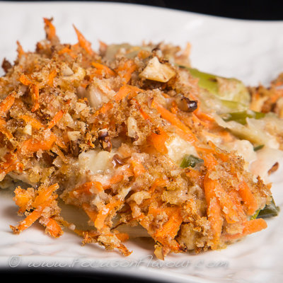 Leek and Crunchy Carrot Gratin