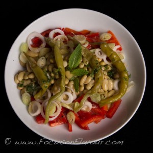 Flageolet, Pepper, Spring Onion and Guindilla Salad