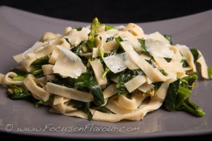 Wholewheat Tagliatelle with Tenderstem Broccoli and Chilli