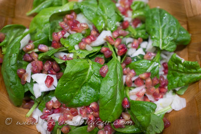 Spinach, Fennel and Pomegranate Salad