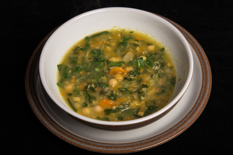Spicy Chickpea and Spinach Soup