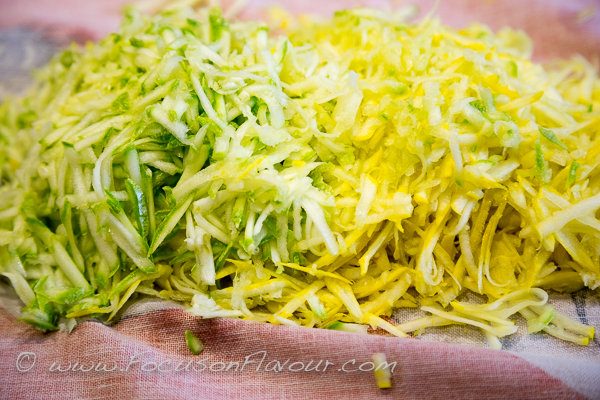 grated courgette and squash