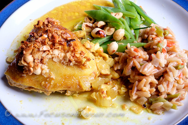 Roast Chicken with Turmeric, Hazelnuts and Honey